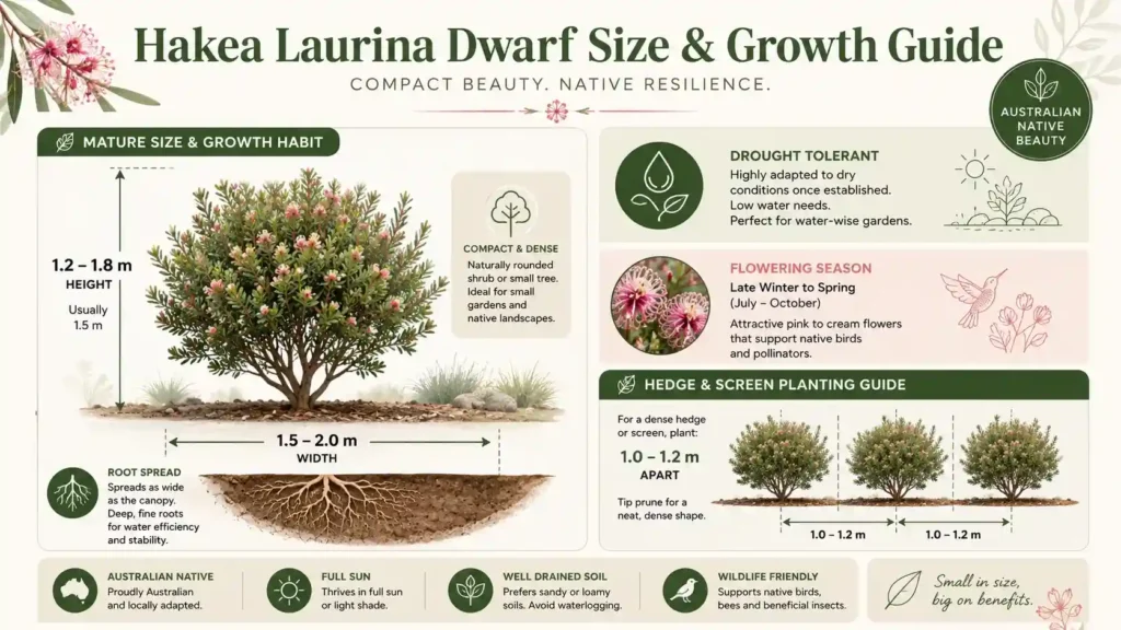 hakea-laurina-size